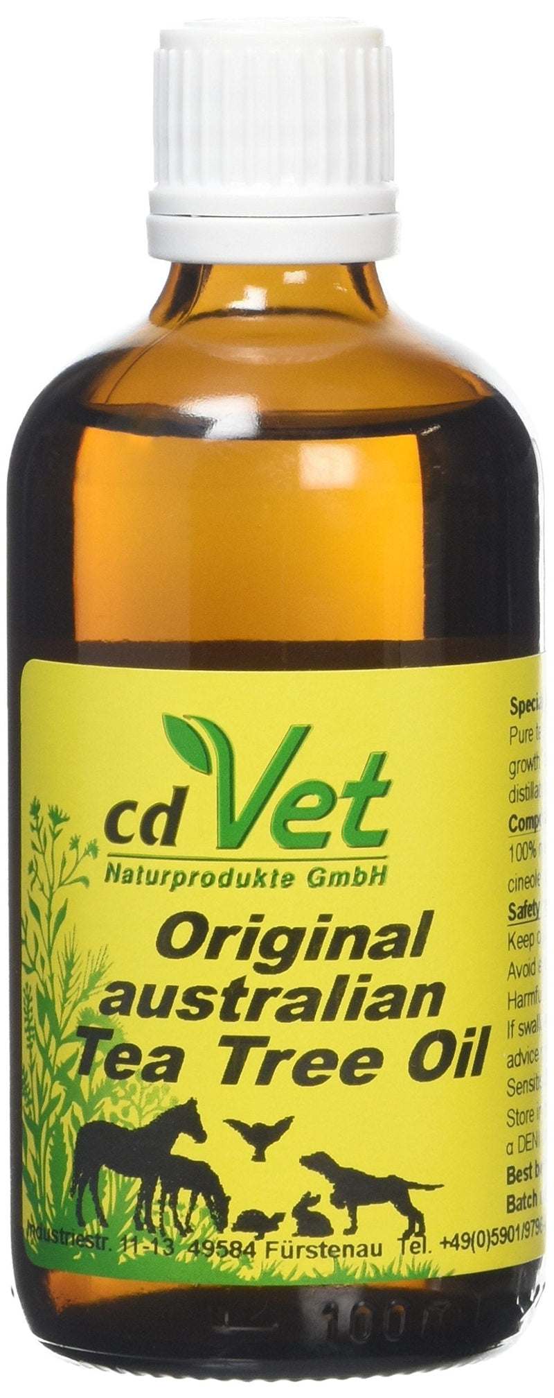 cdVet Naturprodukte Teebaumöl 100 ml - Animal - special product - versatile - high quality - gentle - natural + pure - well-being - water bath distillation process - compatible - - PawsPlanet Australia