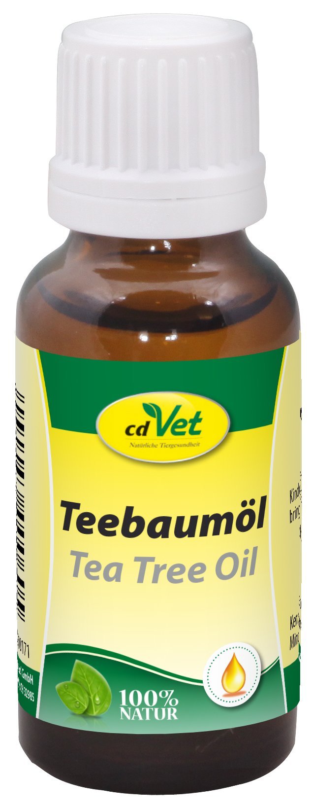 cdVet Naturprodukte Teebaumöl 20 ml - Animal - special product - versatile - high quality - gentle - natural + pure - well-being - water bath distillation process - compatible - - PawsPlanet Australia