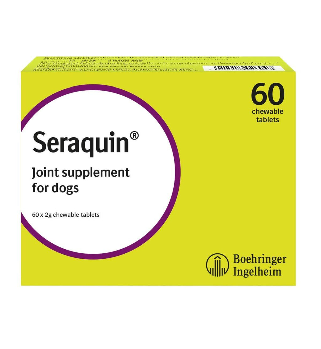 Seraquin Veterinary Joint Supplement with Turmeric for Dogs - 60 x 2 g Chewable Tablets - PawsPlanet Australia