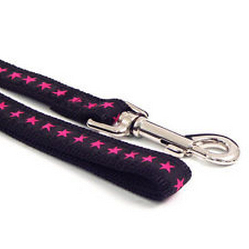 Rosewood Wag-n-Walk Lead Star, 3/4-inch, Black/ Hot Pink - PawsPlanet Australia