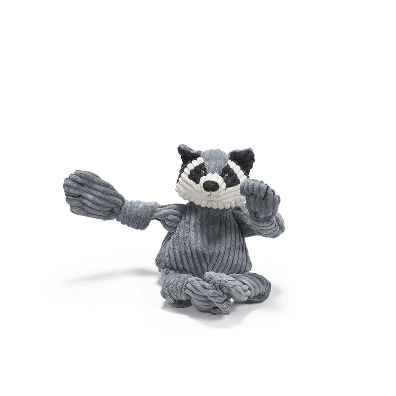HuggleHounds Plush Corduroy Durable Knotties Raccoon Dog Toy, Mini - PawsPlanet Australia