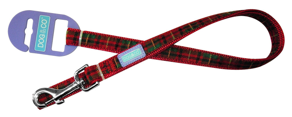 Dog & Co Tartan Lead, 48-inch, Red - PawsPlanet Australia