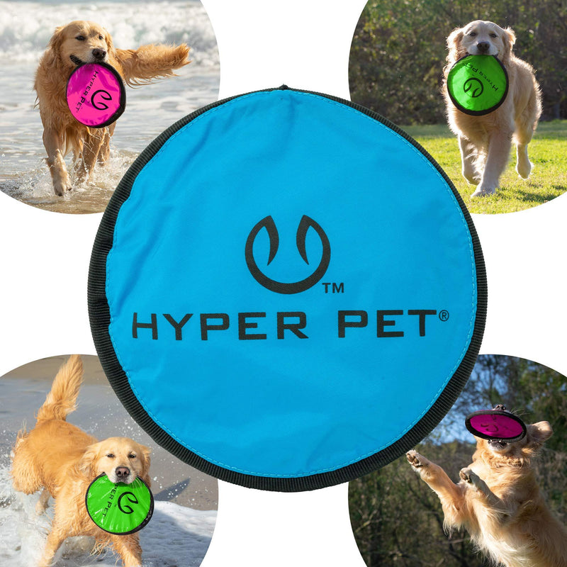 [Australia] - Hyper Pet Flippy Flopper Dog Frisbee Interactive Dog Toys [Flying Disc Dog Fetch Toy – Floats in Water & Safe on Teeth] (Colors Will Vary) 9" Multicolor 