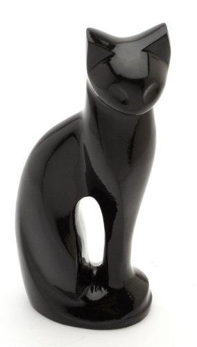 Urns UK Pet Cremation Memorial Urn Cat, Black 9.5" - PawsPlanet Australia