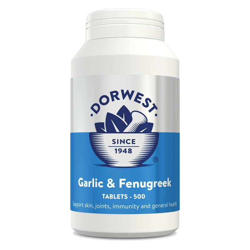 DORWEST HERBS Garlic and Fenugreek Tablets for Dogs and Cats 500 Tablets Garlic & Fenugreek 500 tablets - PawsPlanet Australia