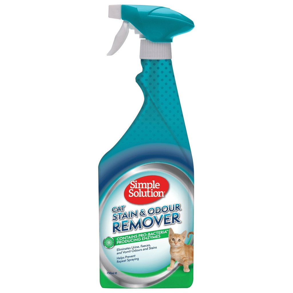 Simple Solution Cat Stain and Odour Remover | Enzymatic Cleaner with Pro-Bacteria Cleaning Power - 750 ml 750 ml (Pack of 1) - PawsPlanet Australia