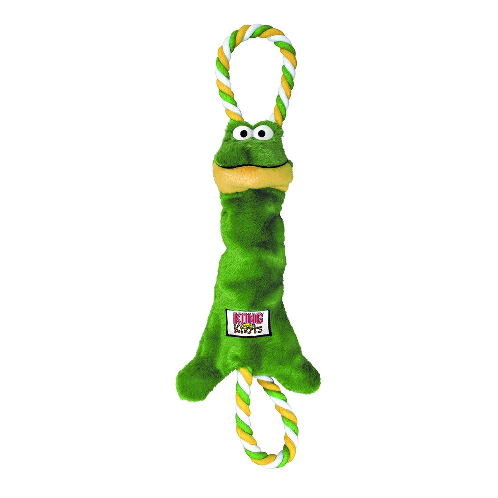 KONG - Tugger Knots Frog - Tug of War Dog Toy, Minimal Stuffing and Looped Ropes for added Strength - For Small/Medium Dogs - PawsPlanet Australia