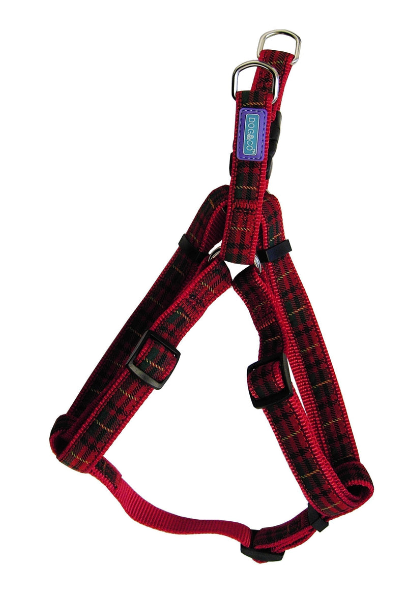 Dog & Co Tartan Red Dog Harness 3/4" x 20-24"/1.9 x 50-60cm - PawsPlanet Australia