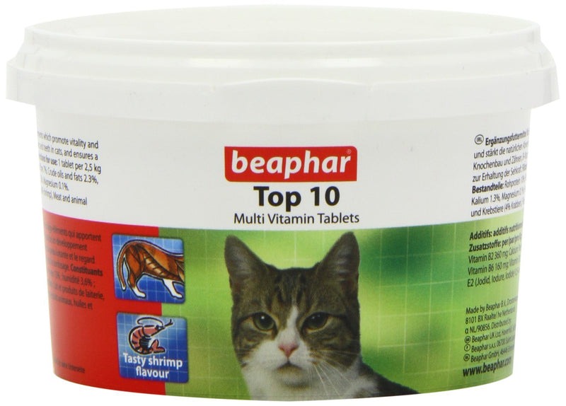Beaphar Top 10 Cat Vitamin 180 Tablets - PawsPlanet Australia