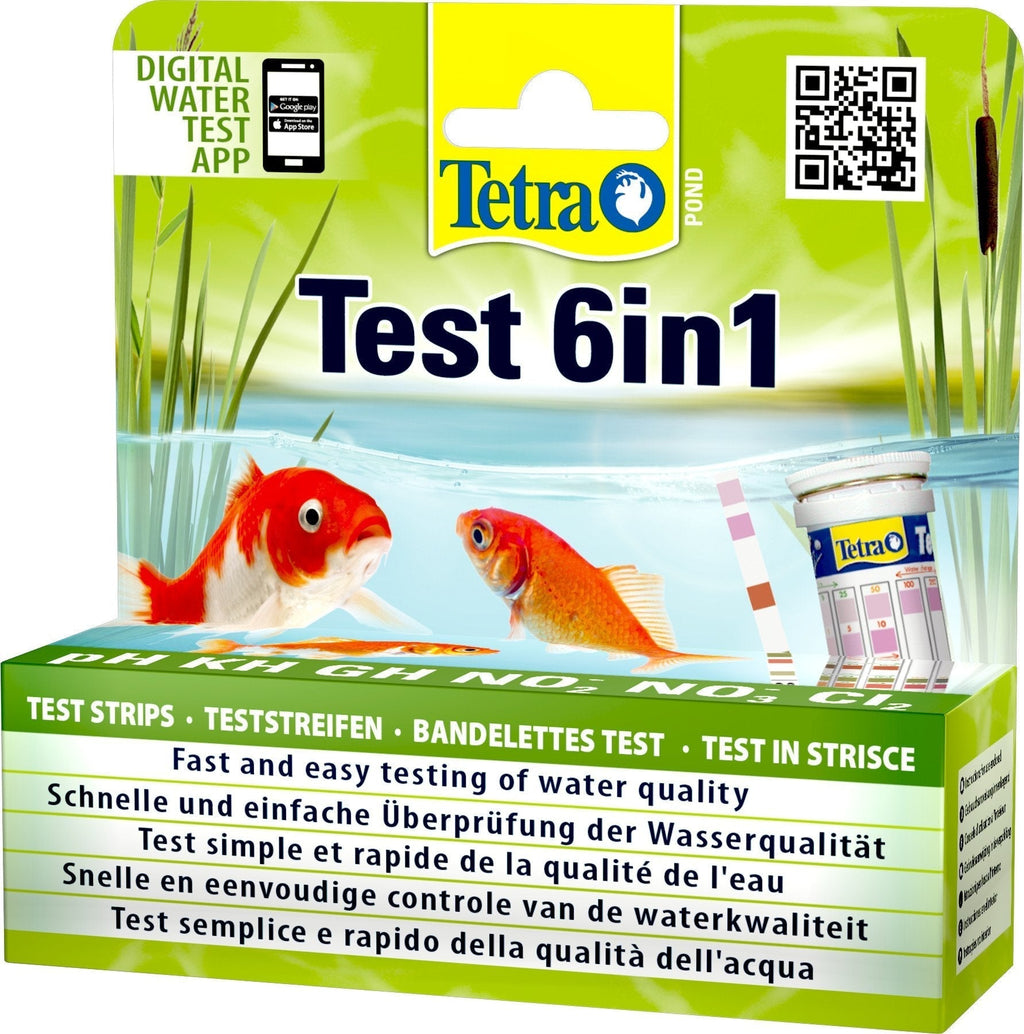 Tetra Pond Test 6-in-1 Strip, to Test 6 Essential Water Quality Parameters in Less Than 60 Seconds (25 Strips) 1 White - PawsPlanet Australia