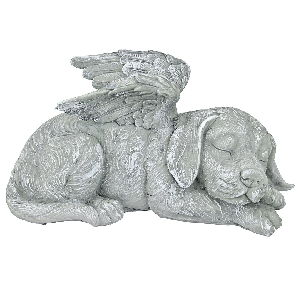 Design Toscano QL6079 Dog Angel Pet Memorial Grave Marker Tribute Statue, 25.5 cm, Polyresin, Stone Finish - PawsPlanet Australia