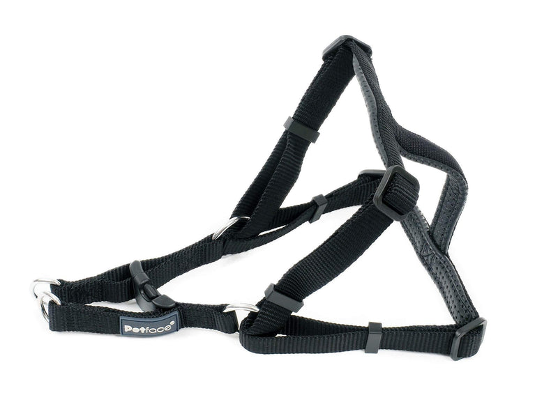 Petface Padded Nylon Dog Harness, Medium, Black - PawsPlanet Australia