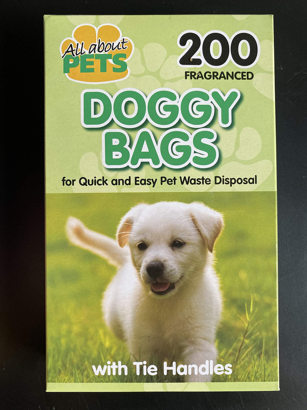 200 BLACK DOGGY BAGS POO BAGS TIE HANDLES FRAGRANCED - PawsPlanet Australia