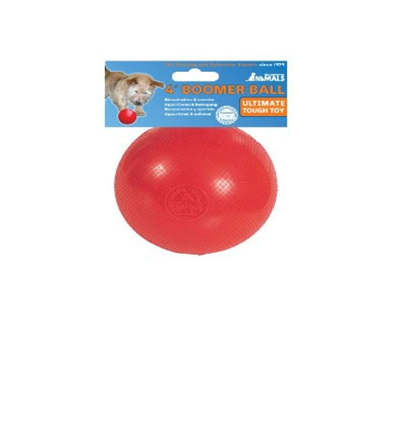 BOOMER BALL 4 inch, Virtually Indestructible Best Dog Toy, Boredom Busting Football, Tough & Durable Small Dog Ball, Floats on Water, Great for Mental Stimulation & High Energy Dogs, Assorted Colours Single - PawsPlanet Australia