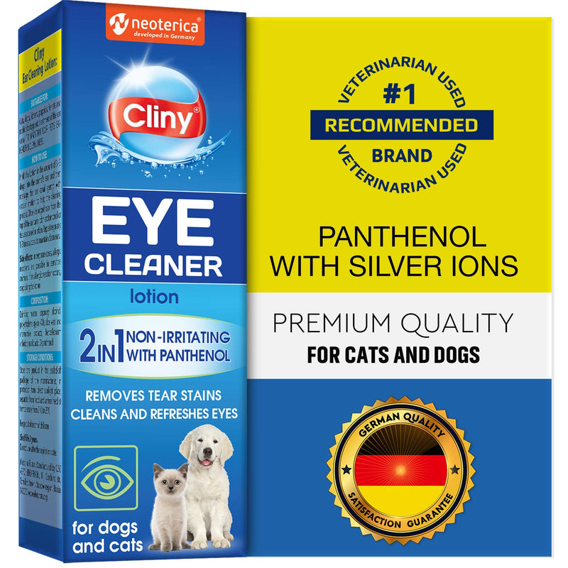 Cliny Universal Pet Eye Wash Cleaner for Dogs & Cats - Natural Gentle Eye Infection Treatment - Tear Stain & Dirt Crust and Discharge Remover Drops - Prevents and Controls Irritation - PawsPlanet Australia