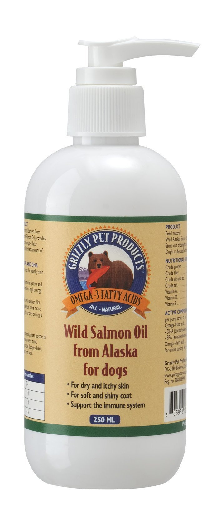 Grizzly Pure Wild Salmon Oil 250ml - PawsPlanet Australia