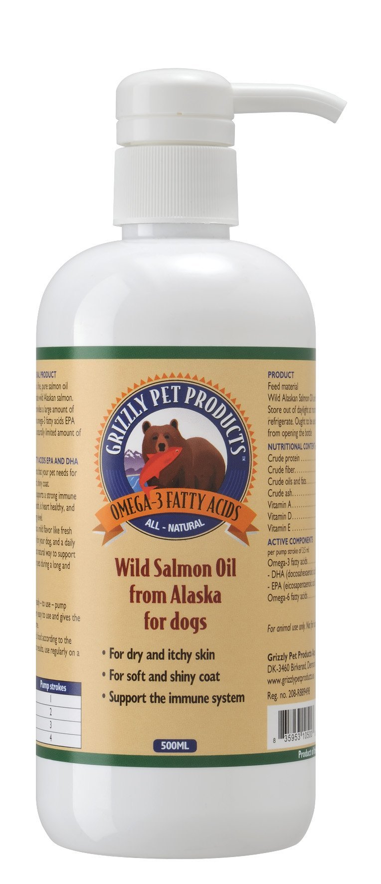 Grizzly Pure Wild Salmon Oil 500ml - PawsPlanet Australia