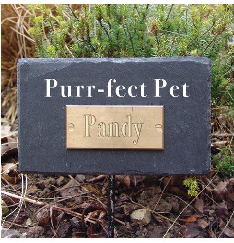 Greenkey Garden and Home Ltd Natural Slate Pet Purr-Fect Pet Rectangular Memorial Plaque - PawsPlanet Australia