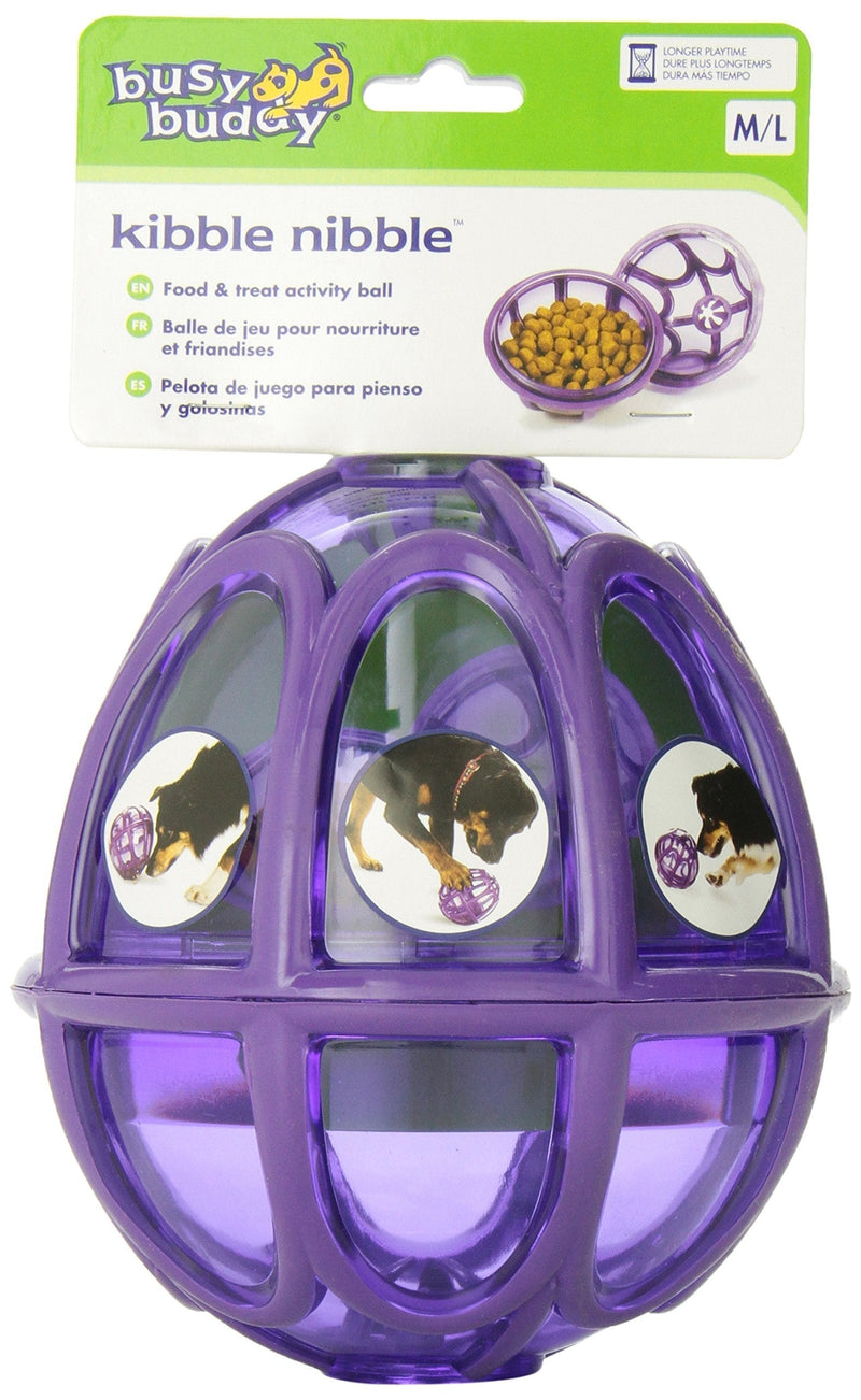 PetSafe Busy Buddy Kibble Nibble M/L, Interactive Meal Dispensing Dog Toy, Feeder Ball for Medium and Large Dogs Purple 1 Count (Pack of 1) - PawsPlanet Australia