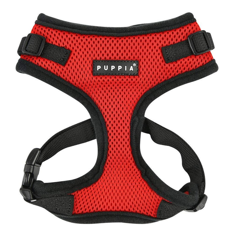 [Australia] - Puppia Authentic RiteFit Harness with Adjustable Neck Red Medium 