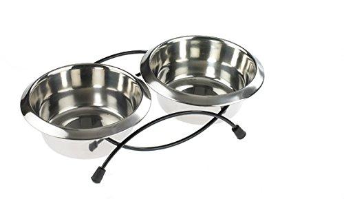 Classic Pet Products Anti-Tip Feeder with 2 x 470 ml Stainless Steel Dishes, 5 inch - PawsPlanet Australia