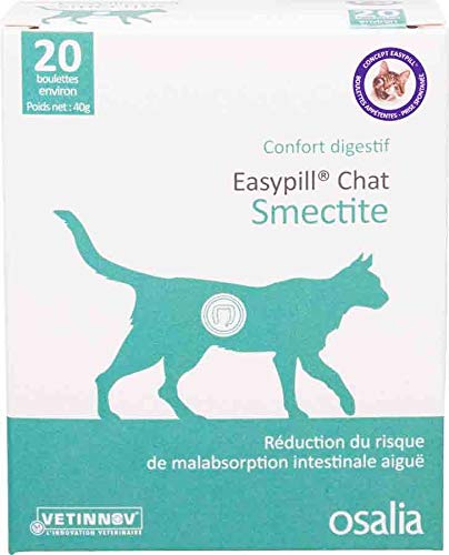 Easypill Smectite Cat, Cat Treats That Support The Reduction Of Acute Intestinal Absorption Disorders, Contains Highly Absorbent Smectite, Pack Of 20 x 2 Grams Cat Food Pellets - PawsPlanet Australia