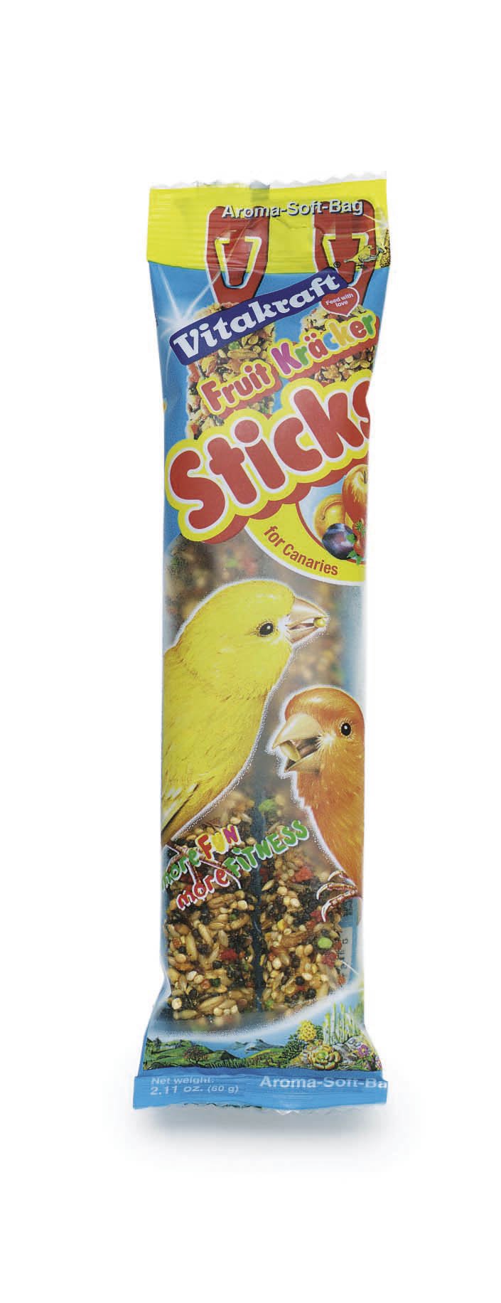 Vitakraft Canary Two Fruit Sticks (Pack of 7, Total 14 Sticks) - PawsPlanet Australia