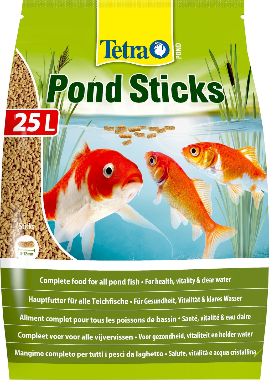 Tetra Pond Sticks, Complete Food for All Pond Fish for Health, Vitality and Clear Water, 25 Litre - PawsPlanet Australia