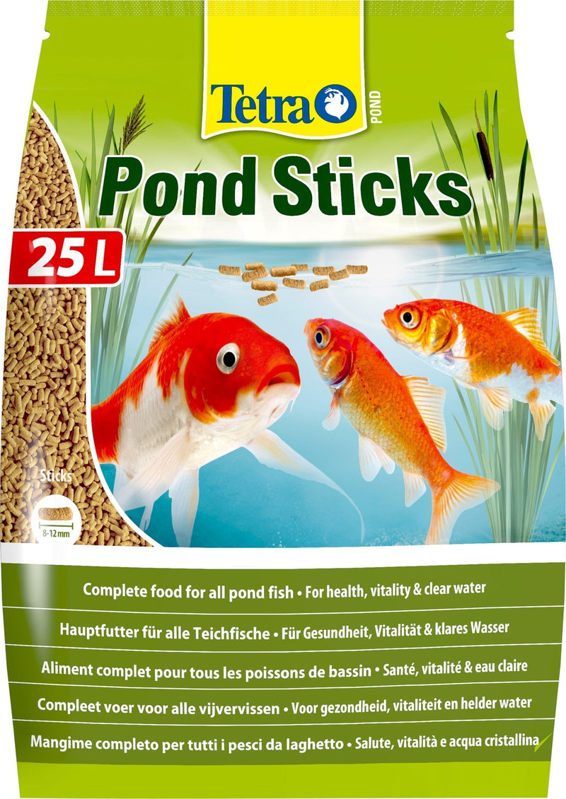 Tetra Pond Sticks, Complete Food for All Pond Fish for Health, Vitality and Clear Water, 25 Litre - PawsPlanet Australia