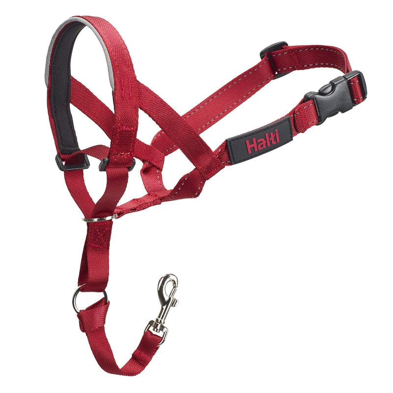 HALTI Headcollar Size 3 Red, UK Bestselling Dog Head Harness to Stop Pulling on the Lead, Easy to Use, Padded Nose Band, Adjustable & Reflective, Professional Anti-Pull Training Aid for Medium Dogs - PawsPlanet Australia
