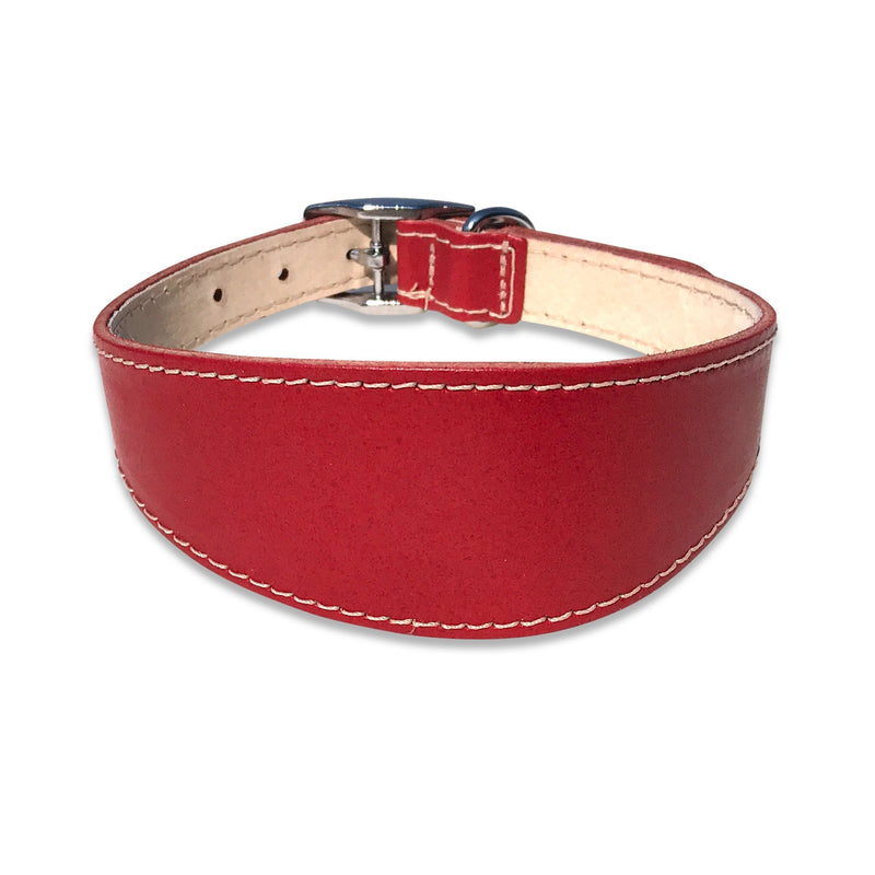 BBD Grey Hound Deluxe Collar, Red - PawsPlanet Australia