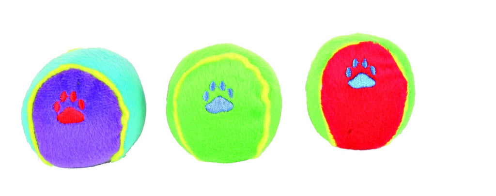 Pack of 3 Toy Dog Balls, Plush with Sound, ø 6 cm - PawsPlanet Australia