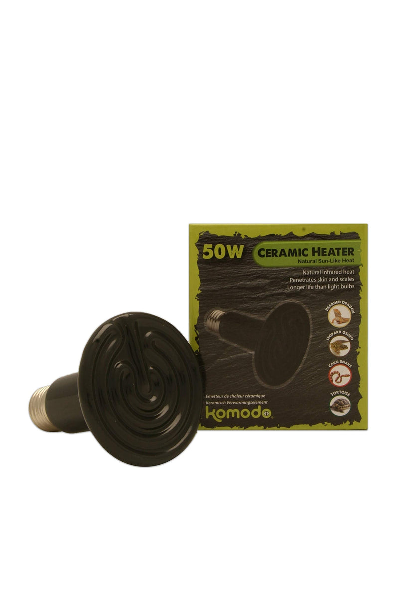 Komodo Ceramic Heat Emitter, 50 Watt, Black - PawsPlanet Australia