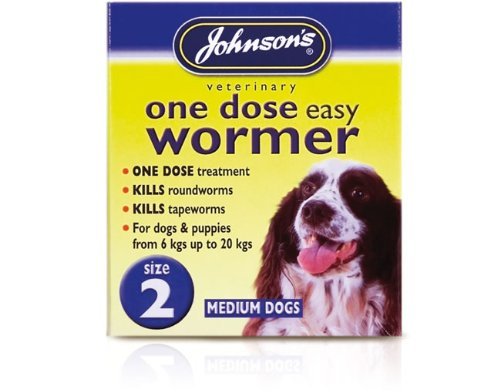 Johnson's One Dose Easy Wormer Dogs Up To 6-20kg SIZE 2 (TP)(JEDWM/BLUEPACK) - PawsPlanet Australia