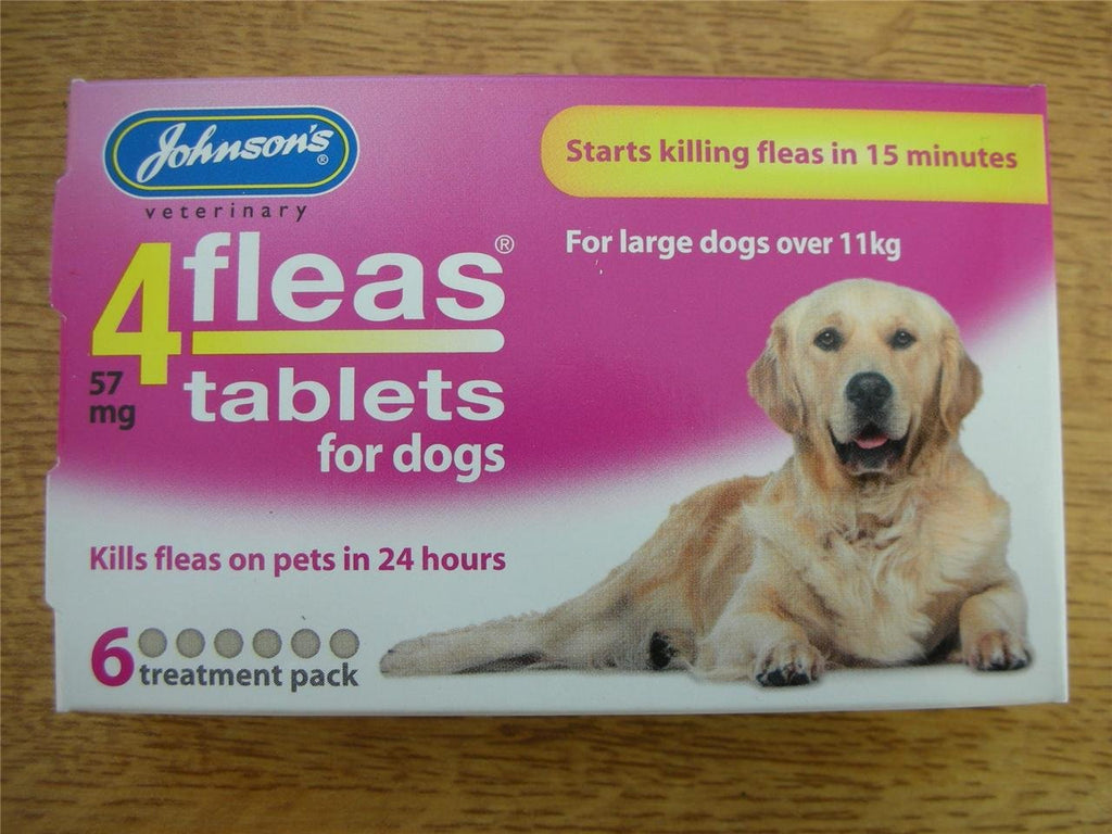 Johnsons 4 Fleas Tablets for Dogs Over 11kg x 6 Tablets 30g - Bulk Deal of 6x - PawsPlanet Australia