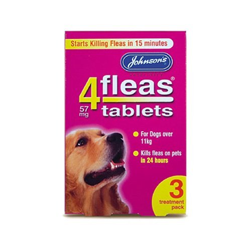 Johnsons 4 Fleas Tablets for Dogs Over 11kg x 3 Tablets 30g - Bulk Deal of 6x - PawsPlanet Australia