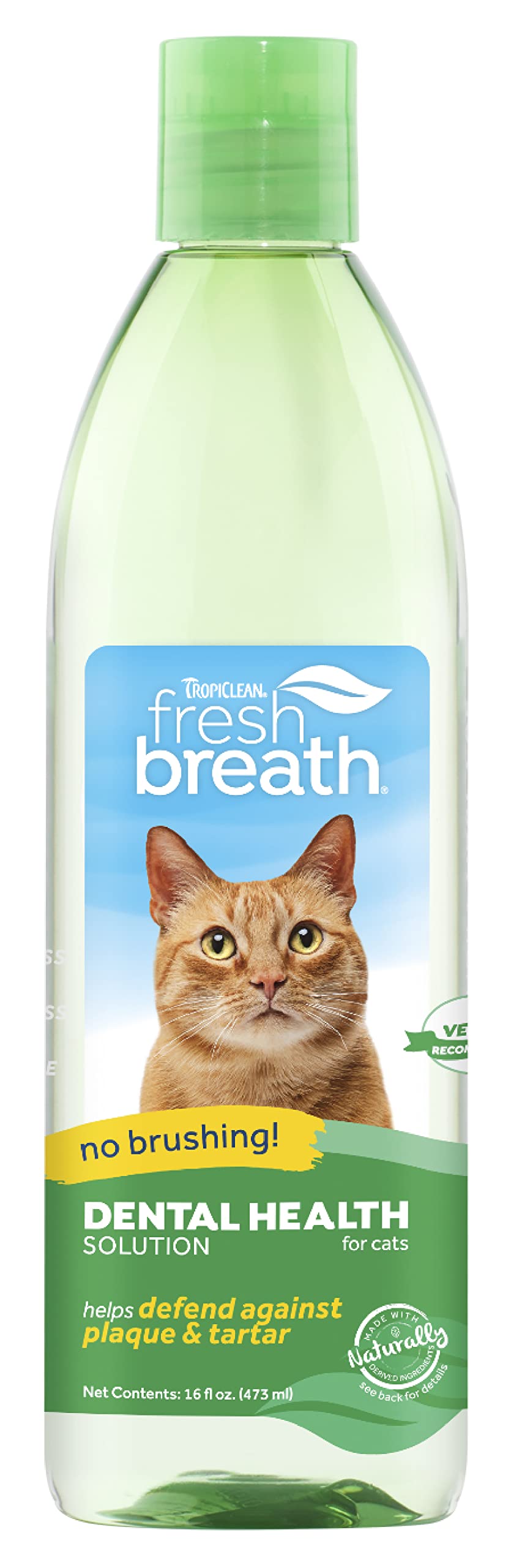 TropiClean Cat Breath Freshener - Oral Care Water Additive for Cats. No Brushing. Fights Pets Plaque & Tartar - 473 ml Advanced Whitening - PawsPlanet Australia