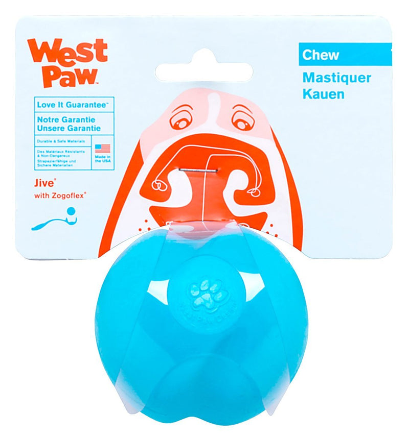 West Paw Design Zogoflex Jive Dog Toy Large Aqua Blue - PawsPlanet Australia