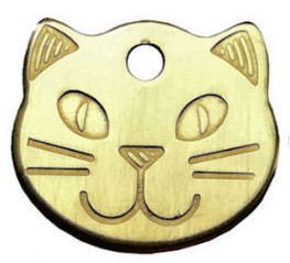 County Engraving Personalised Solid Brass, Durable Cat Head Pet ID Tag Disc (ENGRAVED FREE) - PawsPlanet Australia