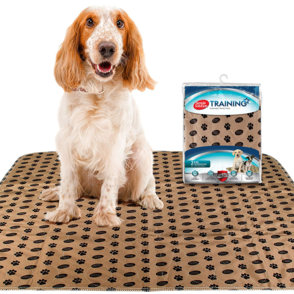 [Australia] - Simple Solution Large Washable Puppy Pad | Reusable Dog Pee Pad | Absorbent and Odor Controlling | 30x32 Inches, 2 Count 30" x 32"/2 Pack 