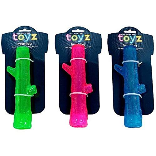 Toyz by Petface Log Treat Toy, Small, Blue/Green/Pink - PawsPlanet Australia