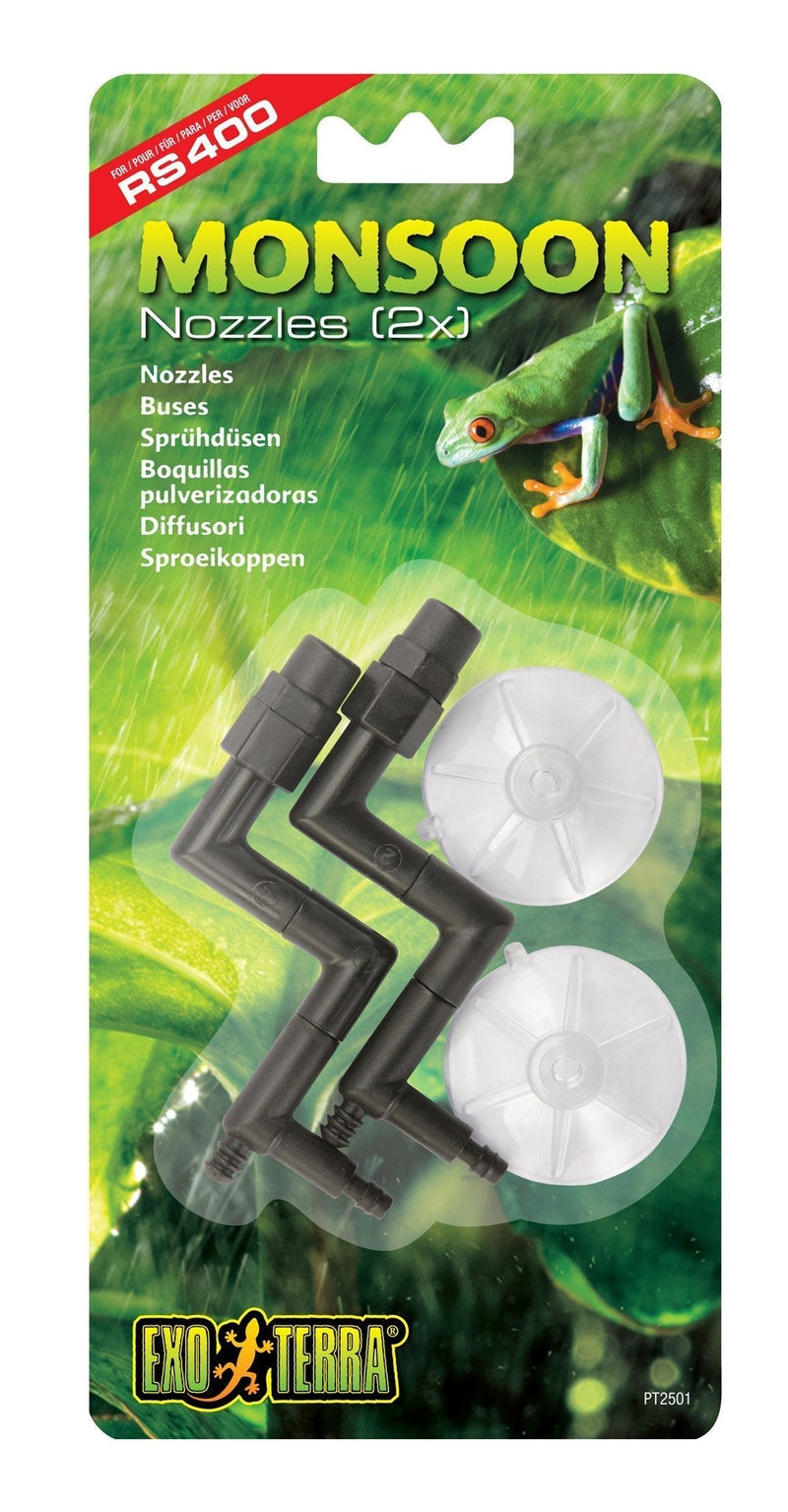 Exo Terra PT2501 0015561225014 Nozzles Replacement for Monsoon RS400 High-Pressure Rainfall System, 2-Pack, Multi - PawsPlanet Australia