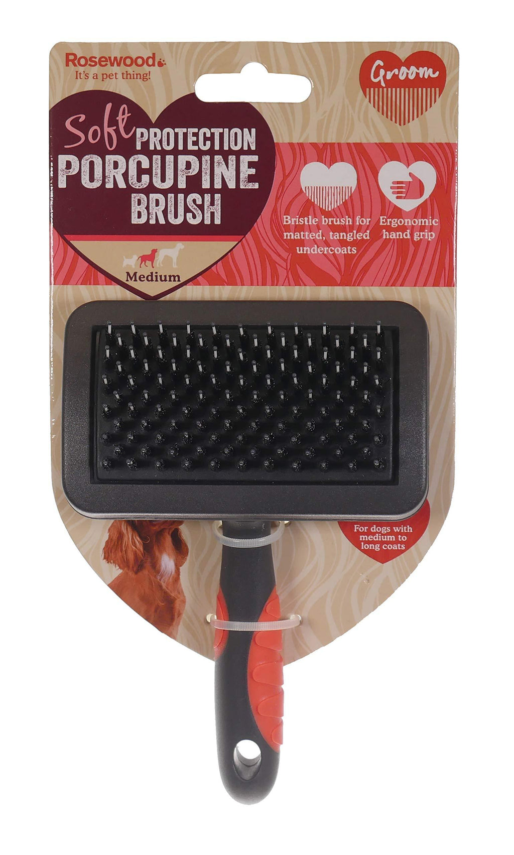 Other Soft Protection Salon Porcupine Brush Med, clear - PawsPlanet Australia