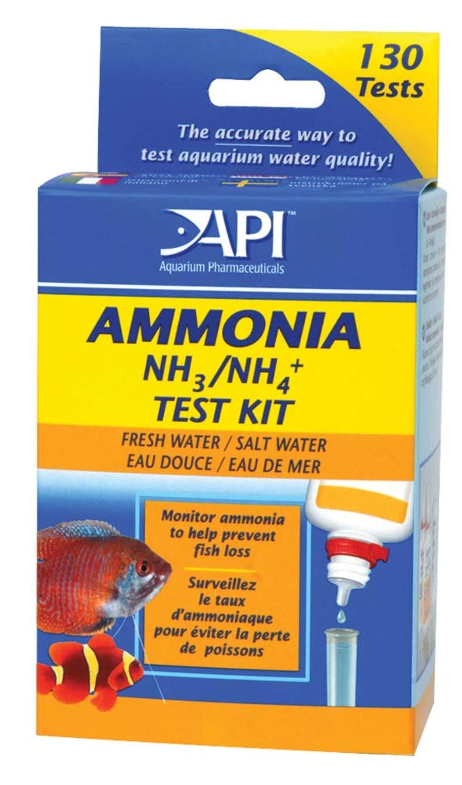 API Ammonia Test Kit Ammonia Monitor for Freshwater and Saltwater 130 Tests - PawsPlanet Australia