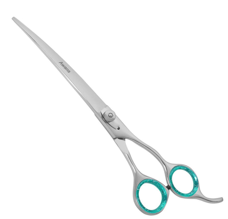 Awans Pets Grooming Curved Scissors - Dogs & Cats Scissors 8" Hair Cutting ,Hair Styling Scissors - PawsPlanet Australia