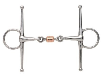 Full Cheek Snaffle with Copper Peanut Bits with Rollers Full Cheek 4.5" 13mm - PawsPlanet Australia