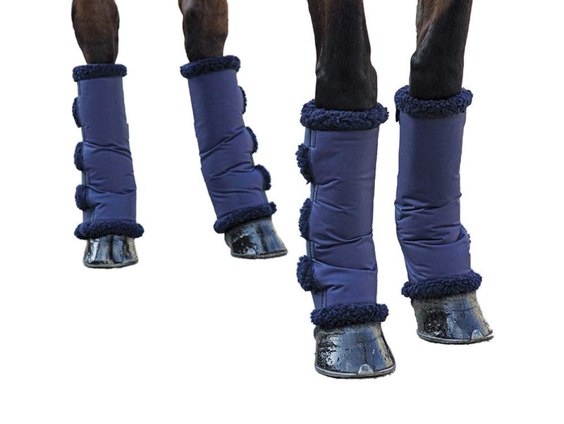 Shires Equestrian - Short, Fleece Lined, Travel Boots - Navy - Size: L - PawsPlanet Australia