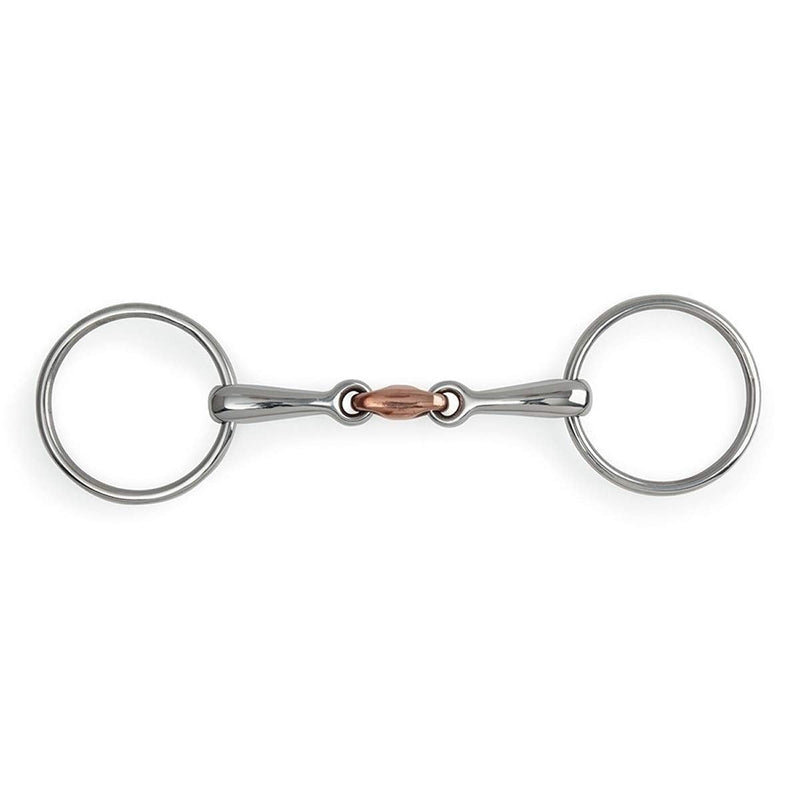 Shires Loose Ring Snaffle with Copper Lozenge and Peanut Links Loose ring 65mm 16mm 4.5" - PawsPlanet Australia