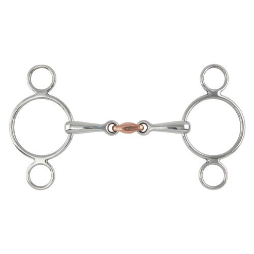 Shires 2 Ring Gag with Copper Lozenge (528) 5" - PawsPlanet Australia