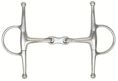 Shires Full Cheek French Link Snaffle Double Jointed Bits Full Cheek 4.5" 14mm - PawsPlanet Australia